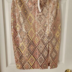 NWT Susana Monaco Metallic Argyle Pencil Skirt